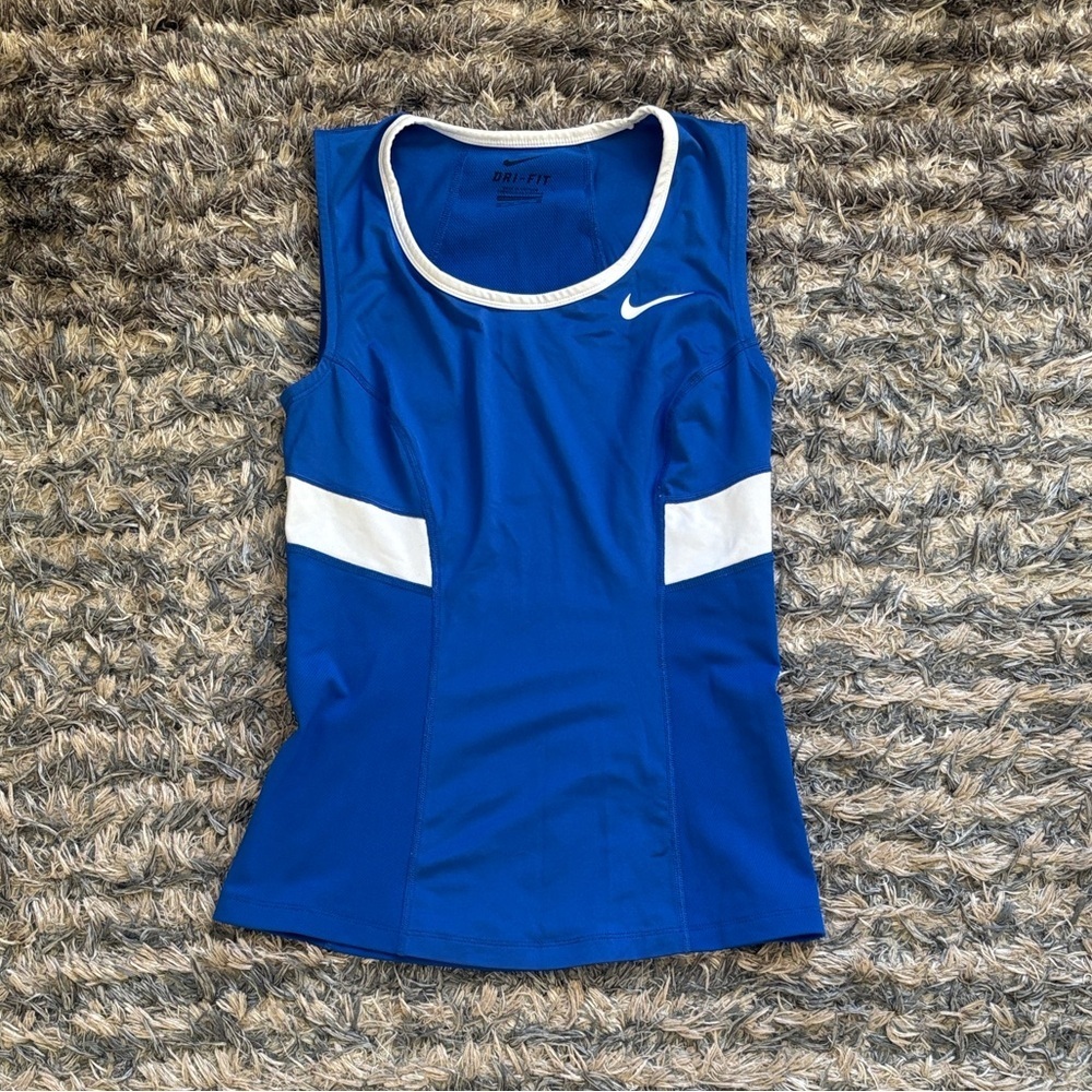 Nike DRI-FIT Royal Blue Tank with White Accents Size Women’s XS